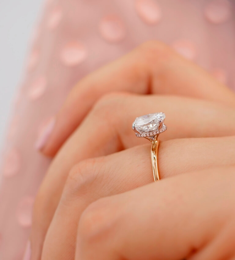 Moissanite Hidden Halo Ring